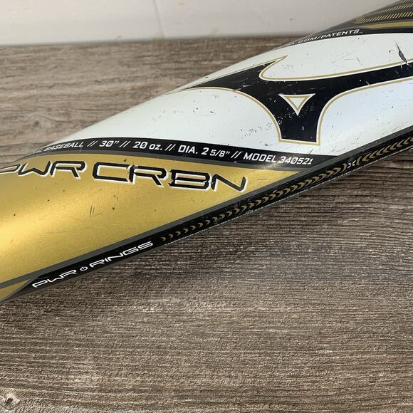 Mizuno B20 BLK ONYX CARBON PWR BASEBALL BAT 30” 20oz 2 5/8” 340521 -10 - Picture 7 of 15